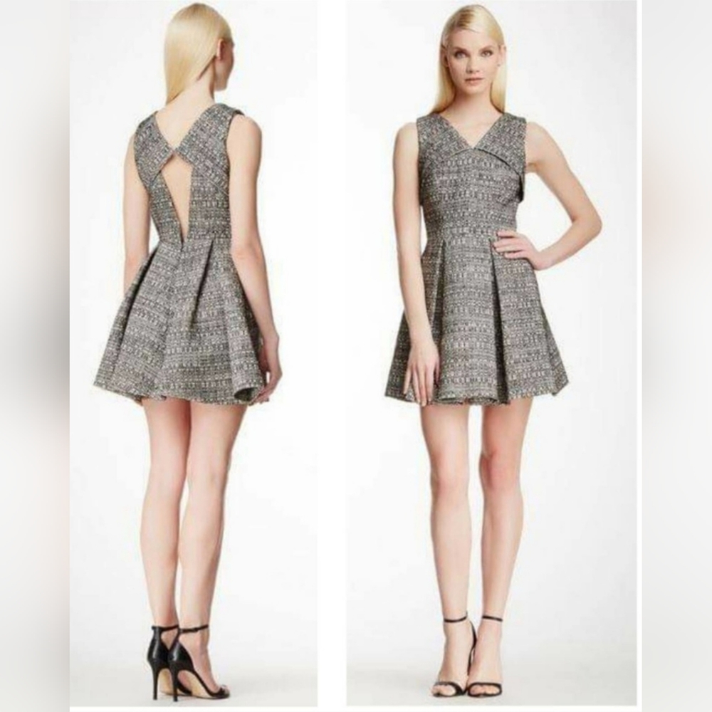 Robert Rodriguez Women's Raffia Tweed Fit & Flare Dress Size 6 Cocktail Wedding